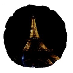 Tour Eiffel Paris Nuit Large 18  Premium Flano Round Cushions by kcreatif