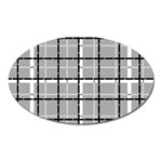 Pattern Carreaux Noir/Gris Oval Magnet Front