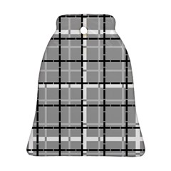 Pattern Carreaux Noir/gris Bell Ornament (two Sides) by kcreatif