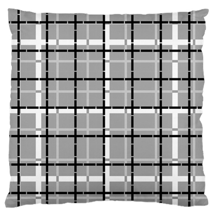 Pattern Carreaux Noir/Gris Standard Flano Cushion Case (One Side)