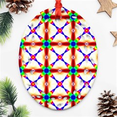 Rainbow Pattern Oval Filigree Ornament (two Sides)