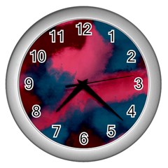 Dégradé Rose/bleu Wall Clock (silver) by kcreatif