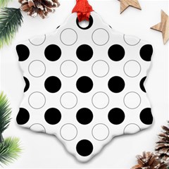 Background Dot Pattern Snowflake Ornament (two Sides)