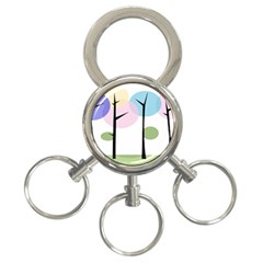 Forest Trees Nature Plants 3-ring Key Chain by HermanTelo