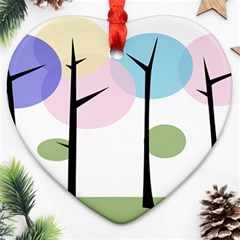 Forest Trees Nature Plants Heart Ornament (two Sides)