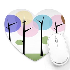 Forest Trees Nature Plants Heart Mousepads