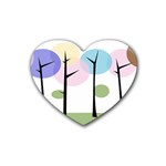 Forest Trees Nature Plants Rubber Coaster (Heart)  Front