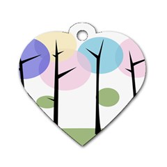 Forest Trees Nature Plants Dog Tag Heart (two Sides)