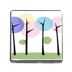 Forest Trees Nature Plants Memory Card Reader (square 5 Slot)