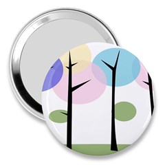 Forest Trees Nature Plants 3  Handbag Mirrors