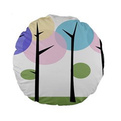 Forest Trees Nature Plants Standard 15  Premium Round Cushions by HermanTelo