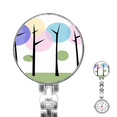 Forest Trees Nature Plants Stainless Steel Nurses Watch