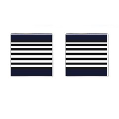 Bandes Noir/bleu Marine Cufflinks (square) by kcreatif