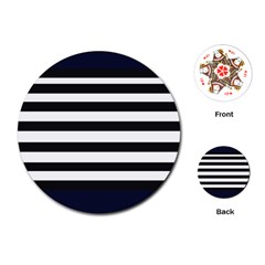 Bandes Noir/bleu Marine Playing Cards Single Design (round) by kcreatif