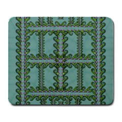 Rainforest Vines And Fantasy Flowers Large Mousepads by pepitasart