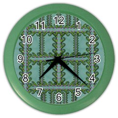 Rainforest Vines And Fantasy Flowers Color Wall Clock by pepitasart