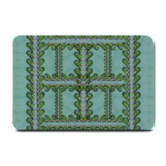 Rainforest Vines And Fantasy Flowers Small Doormat  by pepitasart