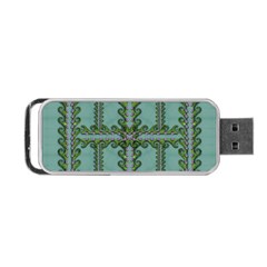 Rainforest Vines And Fantasy Flowers Portable Usb Flash (one Side) by pepitasart