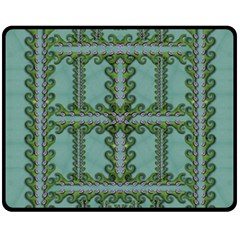 Rainforest Vines And Fantasy Flowers Double Sided Fleece Blanket (medium)  by pepitasart