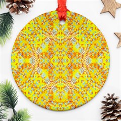 Vivid Warm Ornate Pattern Ornament (Round)