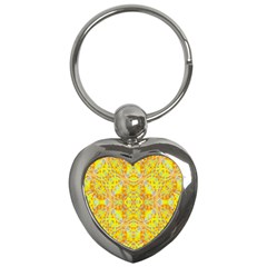 Vivid Warm Ornate Pattern Key Chain (Heart)