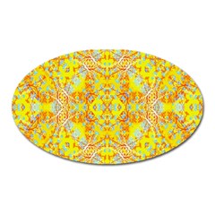 Vivid Warm Ornate Pattern Oval Magnet