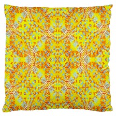 Vivid Warm Ornate Pattern Large Flano Cushion Case (One Side)