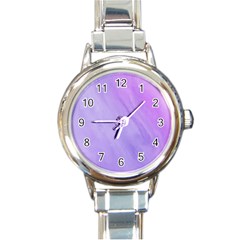 Purple Shade Round Italian Charm Watch by designsbymallika