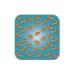 Pizza Love Rubber Square Coaster (4 Pack)  by designsbymallika