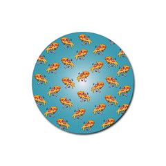 Pizza Love Rubber Coaster (round)  by designsbymallika