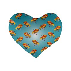 Pizza Love Standard 16  Premium Heart Shape Cushions by designsbymallika