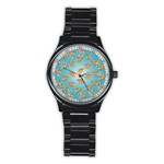 PIZZA LOVE Stainless Steel Round Watch Front