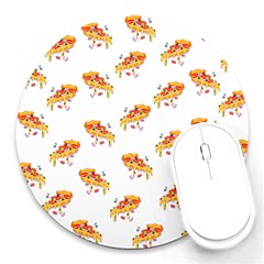 Pizza Pattern Round Mousepads by designsbymallika