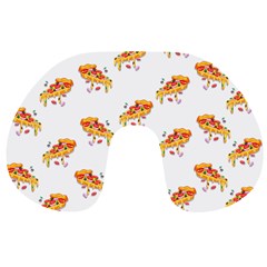 Pizza Pattern Travel Neck Pillow by designsbymallika