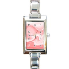 Pink Marble Print Rectangle Italian Charm Watch by designsbymallika