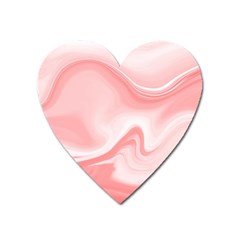 Pink Marble Print Heart Magnet by designsbymallika