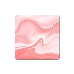 Pink Marble Print Square Magnet by designsbymallika