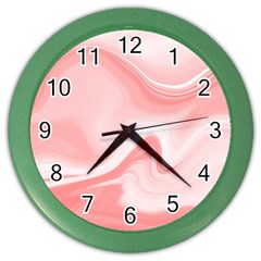 Pink Marble Print Color Wall Clock by designsbymallika