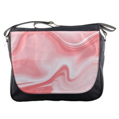 Pink Marble Print Messenger Bag by designsbymallika