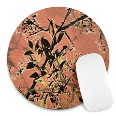 Floral Grungy Style Artwork Round Mousepads by dflcprintsclothing