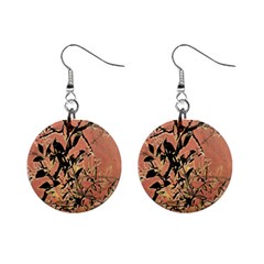 Floral Grungy Style Artwork Mini Button Earrings by dflcprintsclothing