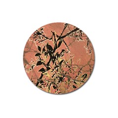 Floral Grungy Style Artwork Magnet 3  (round) by dflcprintsclothing