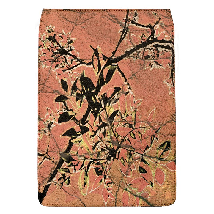 Floral Grungy Style Artwork Removable Flap Cover (L)