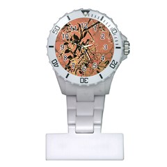 Floral Grungy Style Artwork Plastic Nurses Watch by dflcprintsclothing