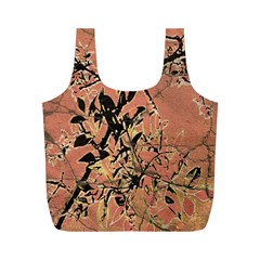 Floral Grungy Style Artwork Full Print Recycle Bag (m) by dflcprintsclothing