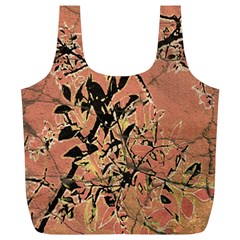 Floral Grungy Style Artwork Full Print Recycle Bag (xl)