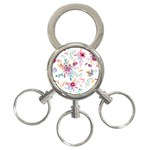 PINK FLORAL PRINT 3-Ring Key Chain Front