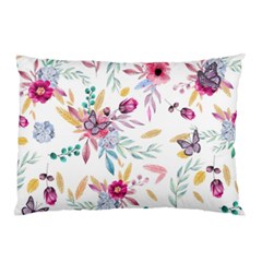 Pink Floral Print Pillow Case (two Sides) by designsbymallika