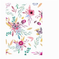 Pink Floral Print Large Garden Flag (two Sides) by designsbymallika