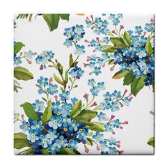 BLUE FLORAL PRINT Tile Coaster